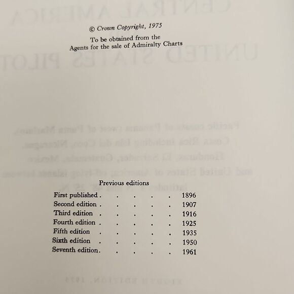 Pacific Coasts of Central America and United States Pilot Hardback Book - Picture 4 of 7